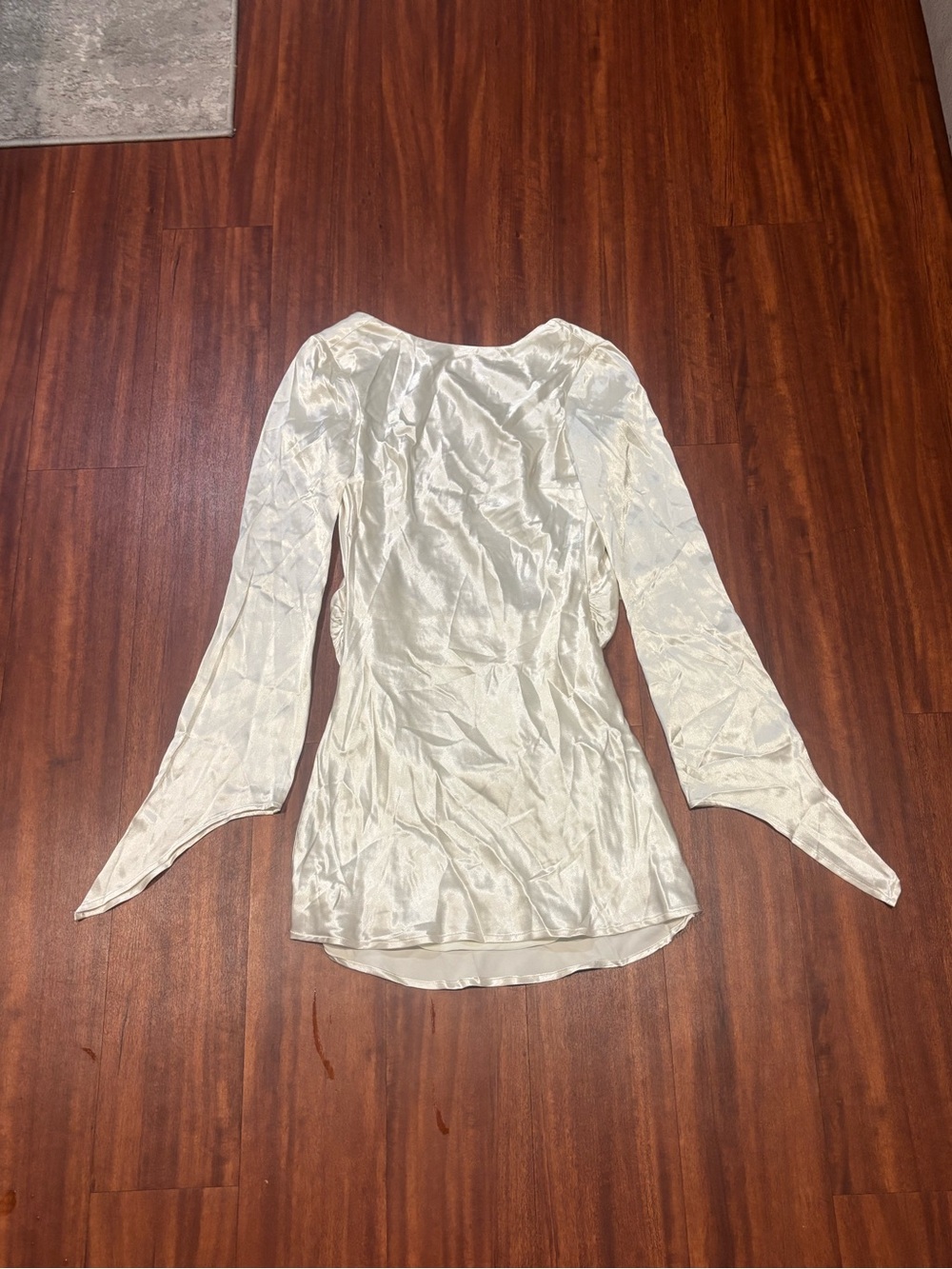 Meshki Davina Satin Long Sleeve Mini Dress